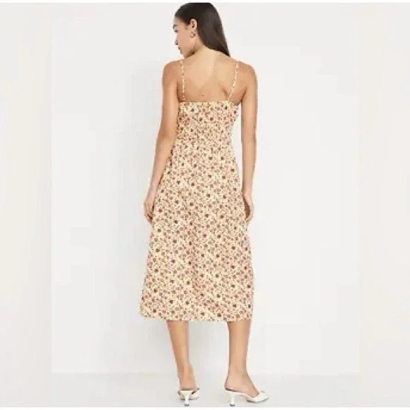 Old Navy Cami Garden Floral Babydoll Garden Midi Dress Cottagecore Feminine Sz M - Picture 2 of 12